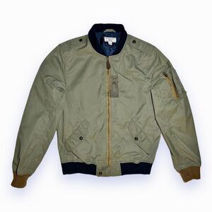 J.Crew Wallace & Barnes Olive Green Nylon Cotton Bomber Jacket, Women's Size S